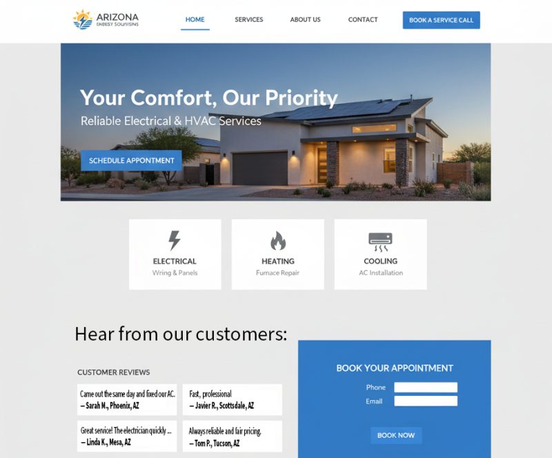 Arizona-based heating and electric company website project preview