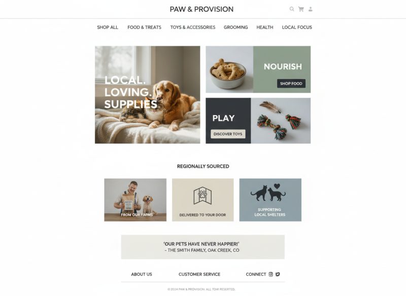 Online pet supply store project preview
