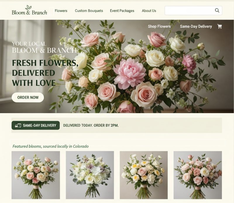 Colorado florist online ordering store project preview