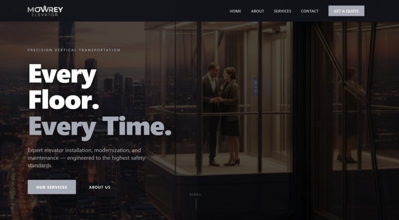 elevator manufacturer web design